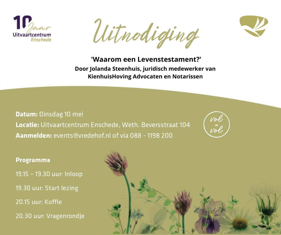 Lezing Levenstestament Enschede